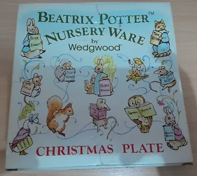 Buy Beatrix Potter Nursery Ware  By Wedgwood, 1989 Christmas Plate • 10£