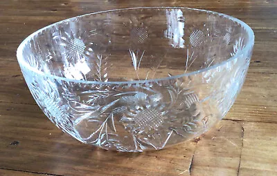 Buy Vintage Crystal Cut  Glass Bowl Fruit Christmas Trifle Elton Mess Salad Quality • 15£