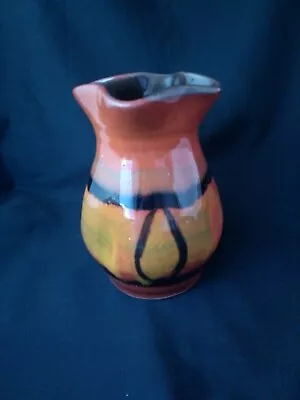 Buy Vintage Fosters Pottery, Orange And Black Abstract Vase • 31£