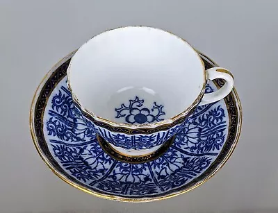 Buy Antique Coalport Salopian English China Porcelain Cup & Saucer Blue Gilt C1870 • 44.95£