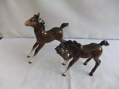 Buy Vintage Porcelain Horse Foals X 2 Height 12 X 11 Cm • 18£