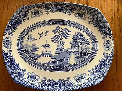 Buy Vintage Blue Willow Dinner Steak Plate, English Ironstone Tableware - 10.75”x9” • 5£
