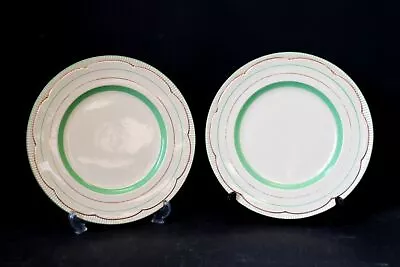 Buy 2x 1930s ROYAL STAFFORDSHIRE By CLARICE CLIFF Art Deco DINNER PLATES 9  - CA3 • 9.99£