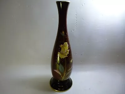 Buy Carlton Ware Rouge With Gold Trim And Rose Design 9.5 Inch BUD/STEM VASE • 7£