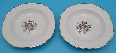Buy Pair Of Alfred Meakin Trinket Dishes - Floral Design C1930's. Size 13x13x2cm • 15£