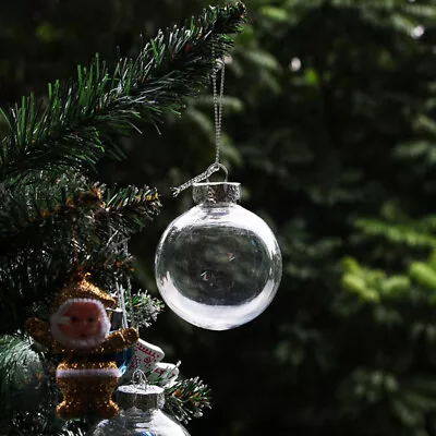 Buy Glass Decoration Clear Ball Ornaments Iridescent Baubles Tree Hang Wedding Party • 7.95£