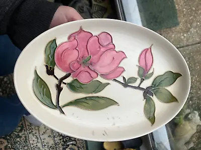 Buy Moorcroft Pottery Pink Magnolia Oval Plate  • 25£