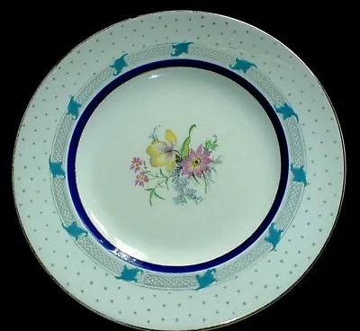 Buy CROWN DUCAL TABOR 5963 Blue + Multicoloured Flowers 10½ Inch Dinner Plate C1938+ • 8.99£