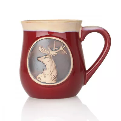 Buy Highland Stag Stoneware Mug - Scottish Deer Ceramic Mug - Red • 18.96£