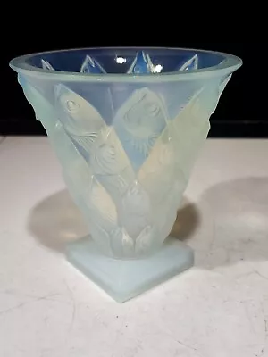 Buy Art Deco Sabino France   Poissons   Fish Opalescent Art Glass Vase 5 1/8  • 327.79£