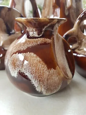 Buy Kad-Yad Israeli Studio Art Pottery 304 Vase Brown /Cream Drip Glaze.Labelled • 16.99£