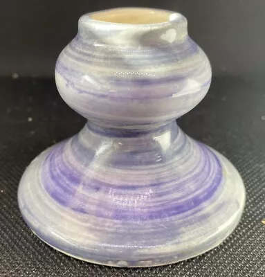Buy Hand Painted Jersey Pottery Candlestick Candle Holder Purple • 0.99£