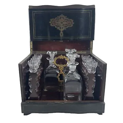 Buy Antique French Cordial Cave A Liqueur Decanter Casket Box Baccarat Glassware • 474.18£