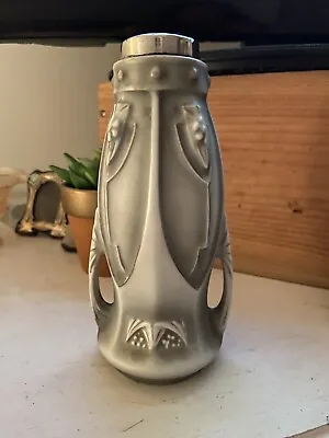 Buy Secessionist Studio Pottery Vase With Hallmarked Silver Rim. Austrian ? • 65£