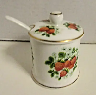 Buy Fortnum & Mason Strawberry Porcelain Jar With Spoon Vintage Fine China London • 23.62£