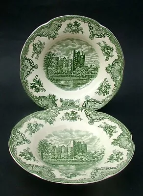 Buy TWO Johnson Brothers Old Britain's Castles 24.5cm Rimmed Soup Dessert Bowls VGC • 12.50£
