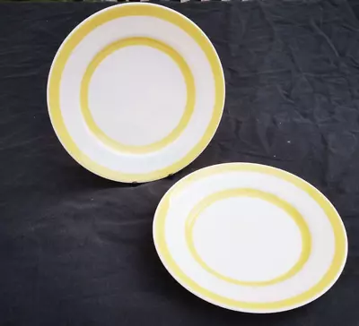 Buy A Pair Of T. G. Green Yellow Cornishware Side Plates Shield Backstamp • 6£