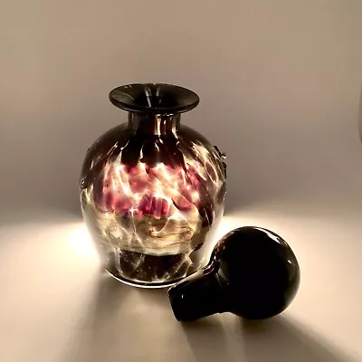 Buy 8  Signed Mdina Art Glass  Black Smoke  Lava Bottle Decanter W/Stopper Amazing • 37.60£
