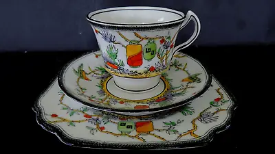 Buy Vintage / Art Deco China Tea Set Trio, Melba Chinese Lanterns.3060.VGC. • 15.95£