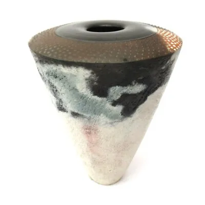 Buy Nick (Nicholas) Marsh, British Canadian,  Pit Fired Studio Pottery Vase, C2015 • 220£