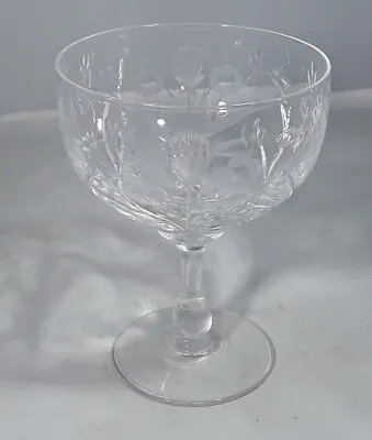 Buy Rare Edinburgh Crystal Ed177 Flowers Thistles Arches Champagne Saucer Glass  • 16£