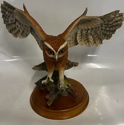 Buy Franklin Mint Screech Owl Figurine 1990 Fine Porcelain Hand Painted 31cm Tall • 29.99£