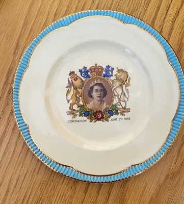 Buy Clarice Cliff Newport Pottery Queen Elizabeth II Coronation 1953 Plate • 25£
