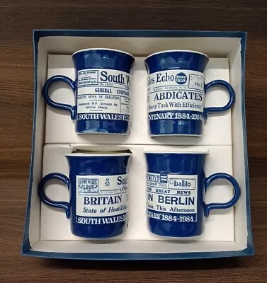 Buy Four Rumney Pottery South Wales Echo Centenary Mugs. 1884-1984. • 40£
