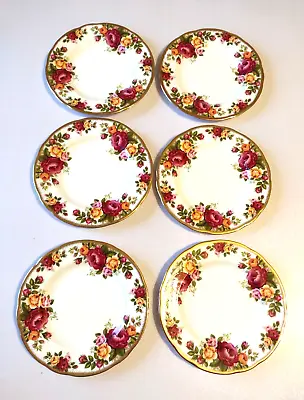 Buy Vintage Crown Fenton Bone China Set Of Six Floral Tea Plates 17 Cm Gold Rimmed • 21.99£