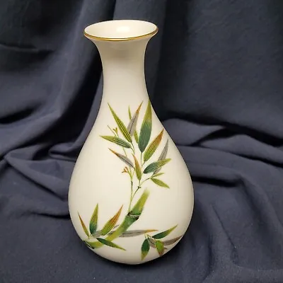Buy Noritake Nippon Toki Kaisha Bud Vase Green Bamboo 7 1/4  Gold Rim • 20.86£
