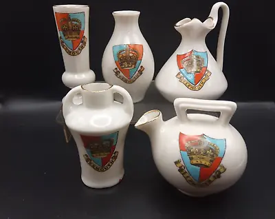 Buy Crested China - EXMOUTH Crests X5 Inc Old English Wine Glass. • 8£