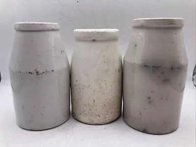 Buy 3 Old Stoneware Jars & Pots, Creamers • 15£