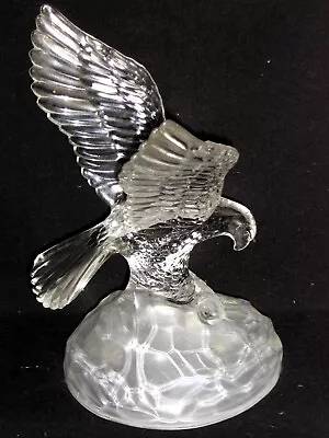 Buy Large 24%Lead Crystal D'Arques Glass Eagle Bird Figurine Ornament W/Frosted Base • 15£