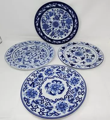 Buy 4 Bombay Porcelain Floral Blue White Asian Garden Dinner Plates 10.75  UNUSED • 56.91£