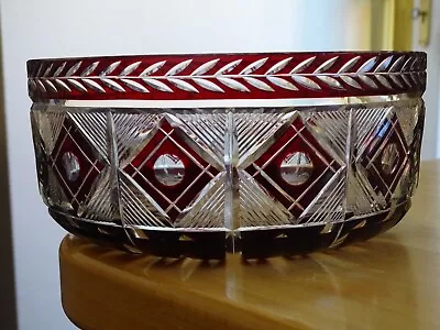 Buy OLD  BOWL GLASS  CRYSTAL COLORED BOHEMIAN RED RUBIS Diameter 7,87  • 158.12£
