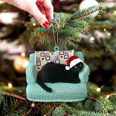 Buy Christmas Cat Hanging Pendant Wooden Festive Tree Decoration New • 3.20£