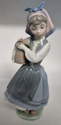 Buy Lladro Dutch Girl Figurine Holding Flower Pot 1416 • 23.99£