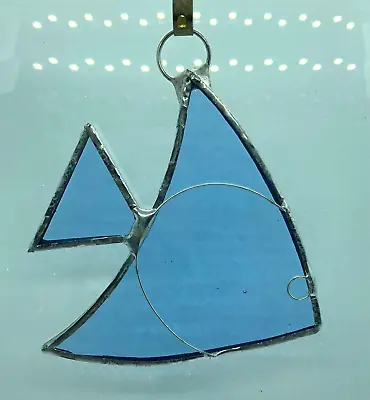 Buy F293 Stained Glass Suncatcher Hanging Fish 10cm Blue • 7.50£
