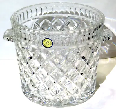 Buy Bohemia Czech Republic Lead Crystal 24% PbO Diamond Cut Ice Bucket, Orig Sticker • 21.37£