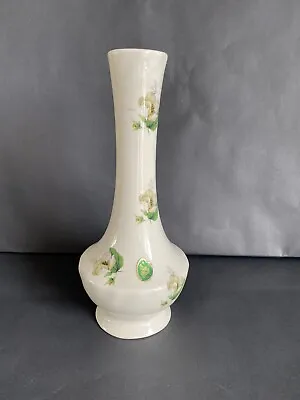 Buy Bud Vase Melba Ware Green And White Flowers Original Sticker Vintage • 10£