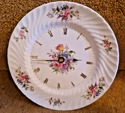 Buy Vintage Ansley Pottery China Plate Wall Clock • 7.99£