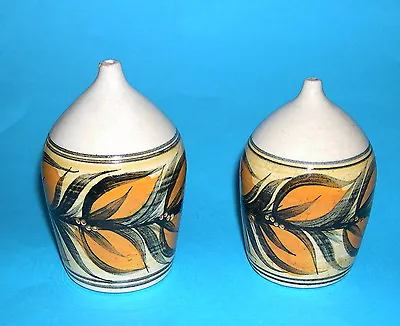 Buy Pru Green Alvingham Studio Pottery - Attractive Vintage Pair Salt & Pepper Pots. • 29.99£