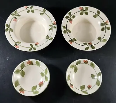 Buy 2 X Jersey Pottery Hand Painted Olive Dish With Small Pit Plate Leaf Pattern • 16.72£