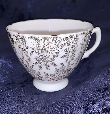 Buy Vintage Royal Vale D2 Fine Bone China Tea Cup White And Gold Ridgeway Potteries • 4£