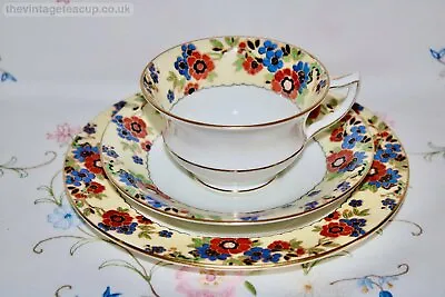 Buy Superb Art Deco English Bone China Tea Set Aynsley Anemone Trio Cup Plate • 45£