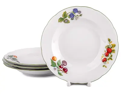 Buy Garden Berry Set Of 4 Soup Plates Dinner Bowls Czech Porcelain Plates Set 8.7  • 39.34£
