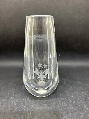 Buy Vintage Scandinavian (Swedish?) Etched Glass Vase (Y2 699) • 10£