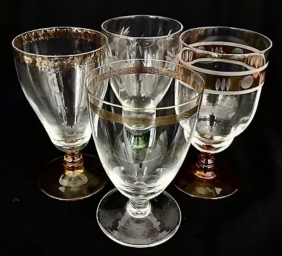 Buy STYLISH ART DECO COCKTAIL GLASSES HARLEQUIN SET X4 MIXOLOGY VINTAGE C1930 • 30£