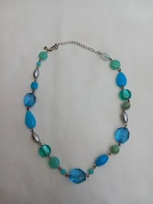Buy Women's M&S Glass Bead Necklace. Blues& Greens. New • 5.50£