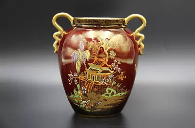 Buy 1940+ Vintage Carlton Ware Rouge Royale Mikado Chinoiserie Vase Made In England • 87.25£